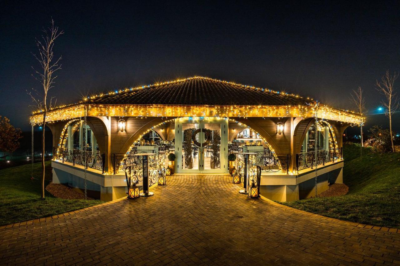 Casa Timis - Wellness & Spa Resort Chitorani Esterno foto The bandstand at night